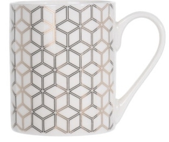 Porcelánový hrnek bílý se zlatým ornamentem A, 300 ml