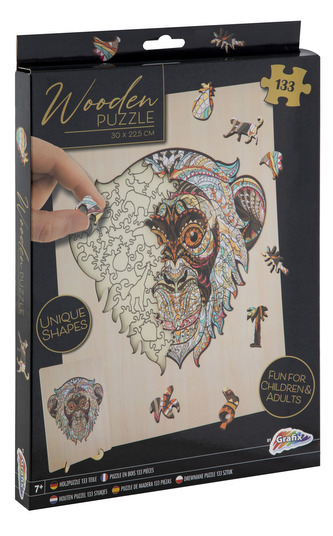 Drevené puzzle Opice 133 dielikov