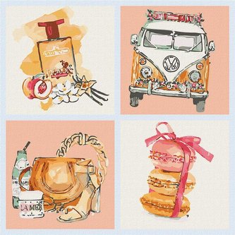 Malowanie po numerach - Pudrowe szczęście 40x40cm