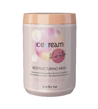 Inebrya Ice Cream Keratin Restructuring Mask restrukturační vlasová maska na bázi keratinu 1000 ml