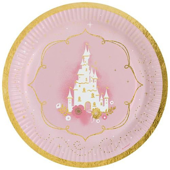 Princess taniere papierové 8 ks 23 cm Amscan