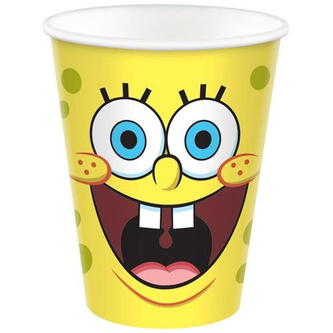 SpongeBob tégliky papierové 8 ks 266 ml Amscan