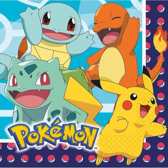 Pokémon obrúsky 16 ks 33 cm x 33 cm Amscan