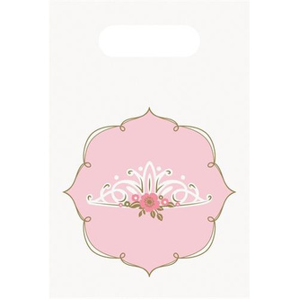 Princeznou na den taška papírová 8 ks 23 cm x 16 cm Amscan