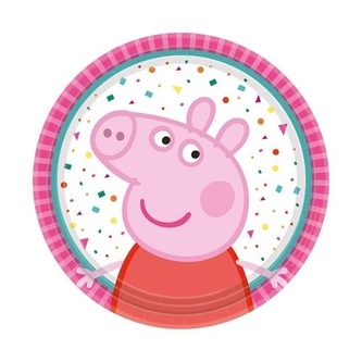 Prasiatko Peppa taniere 8 ks 18 cm Amscan