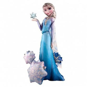 Amscan Frozen Elsa chodící balónek 88cm x 144cm modrý