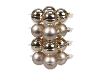 Skleněné baňky autumn blonde 5,7 cm, sada 16 ks