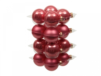 Skleněné baňky camelia 5,7 cm, sada 16 ks