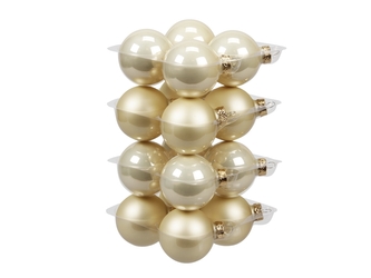 Skleněné baňky champagne 5,7 cm, sada 16 ks