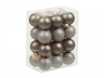 Skleněné baňky eukalyptus 2,5 cm, sada 24 ks