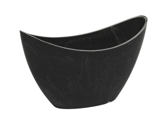 Tmavě šedý žíhaný plastový květináč loďka 20x9x12 cm