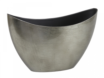 Žulově zelený plastový květináč loďka 14,5x10x24 cm