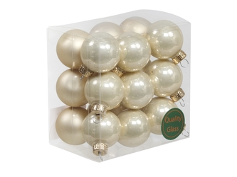 Skleněné baňky champagne 3 cm, sada 18 ks