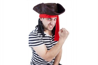 Klobouk pirát s vlasy karneval v sáčku