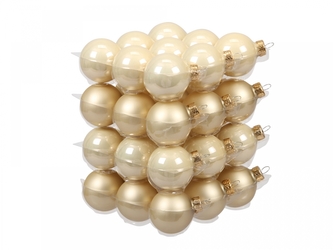 Skleněné baňky champagne 4 cm, sada 36 ks