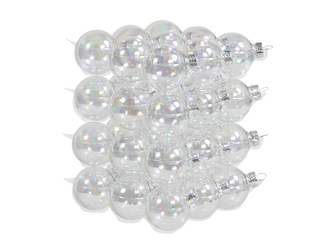 Skleněné baňky perleťové 4 cm, sada 36 ks