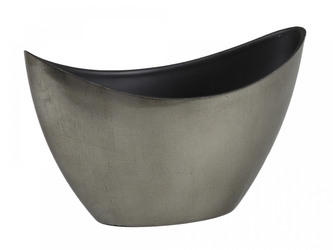 Žulový - šedý plastový květináč loďka 20x9x12 cm