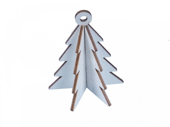 Dřevěný stromeček bílý, sada 12 ks