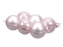 Skleněné baňky powder pink 8 cm, sada 6 ks