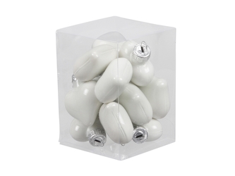 Skleněné baňky - srdíčka 4 cm, bílý opál, sada 12 ks