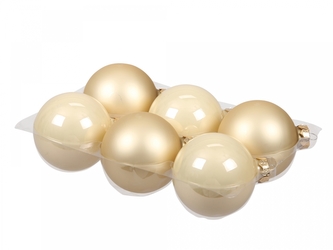 Skleněné baňky champagne 8 cm, sada 6 ks