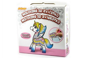 Malované 3D zvířátko kreativní sada v krabici 15x15x4cm