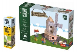 Pack Stavějte z cihel Větrný mlýn stavebnice Brick Trick + lepidlo grátis v krabici 35x25x7cm