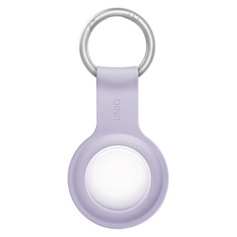UNIQ Lino Liquid AirTag silikonové pouzdro světle fialové