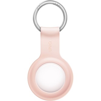 UNIQ Lino Liquid AirTag silikonové pouzdro světle růžové