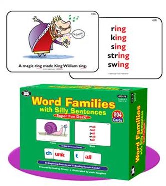 WORD FAMILIES WITH SILLY SENTENCES FUN DECK