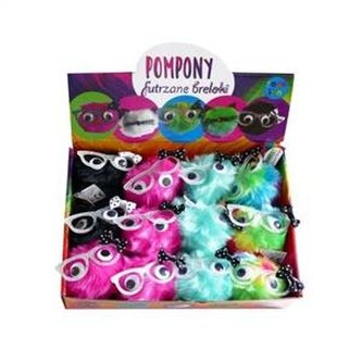 Brelok Kot w okularach mix kolorów