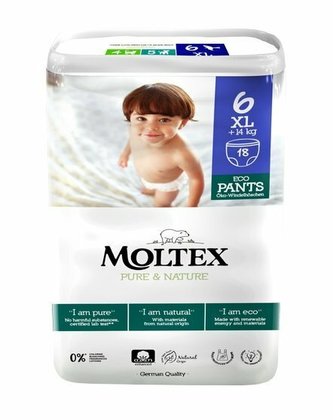 Moltex Pure & Nature Natahovací plenkové kalhotky XL +14 kg 18 ks