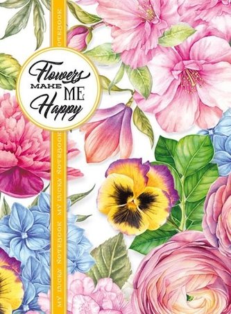 Notatnik ozdobny 165x238/80K kratka Bratki