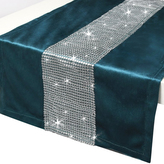 Ubrus - běhoun na stůl CAMILA tyrkysová 40x140 cm VELVET mikrovlákno Mybesthome