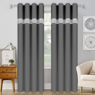 Dekoračný záves s kruhmi ANDRE tmavo šedá 145x250 cm (cena za 1 kus) MyBestHome