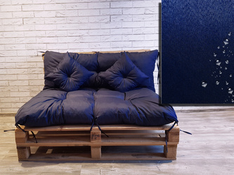 Polstr DENIM CARLOS SET - sedák 120x80 cm, opěrka 120x40 cm, 2x polštáře 30x30 cm, tmavě modrá, paletové prošívané sezení Mybesthome Polstr DENIM CARLOS SET - sedák 120x80 cm, opěrka 120x40 cm, 2x polštáře 30x30 cm, tmavě modrá, paletové prošívané sezení Mybesthome