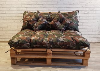 Polstr CARLOS SET - sedák 120x80 cm, opěrka 120x40 cm, 2x polštáře 30x30 cm, khaki, paletové prošívané sezení Mybesthome Polstr CARLOS SET - sedák 120x80 cm, opěrka 120x40 cm, 2x polštáře 30x30 cm, khaki, paletové prošívané sezení Mybesthome
