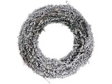 dekorace VĚNEC 30cm, RATAN se sněhem, 20LED, s časovačem