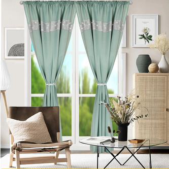 Dekorační závěs s řasící páskou AURORA zelená 145x250 cm (cena za 1 kus) MyBestHome