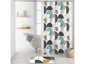 Sprchový závěs GEOMETRICO mátová 180x200 cm MyBestHome