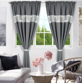 Dekoračný záves s riasiacou páskou AURORA tmavo šedá 145x250 cm (cena za 1 kus) MyBestHome