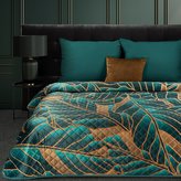 Přehoz na postel LILIANA I. tyrkysová/zlatá 170x210 cm Mybesthome