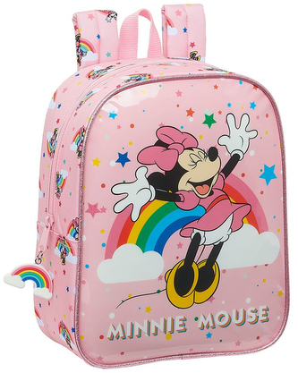 Dětský mini batoh Disney|Minnie Mouse: Rainbow (objem 6 litrů|22 x 27 x 10 cm) růžový polyester Dětský mini batoh Disney|Minnie Mouse: Rainbow (objem 6 litrů|22 x 27 x 10 cm) růžový polyester