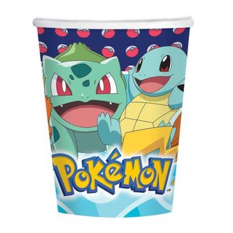 Pokémon kelímky papierové 8 ks 250 ml Amscan