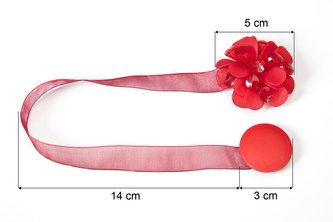 Dekorační ozdobná spona na závěsy s magnetem CHITA, červená, O 5 cm Mybesthome cena za 2 ks v balení