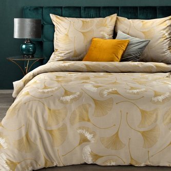 Povlečení BLANKET béžová 100% saténová bavlna 1x 200x220 cm, 2x povlak 70x80 cm francouzské povlečení MyBestHome