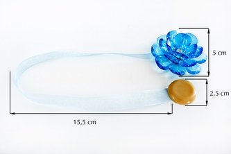 Dekorační ozdobná spona na závěsy s magnetem VALERIA 2, světle modrá, O 5 cm 2 kusy v balení Mybesthome