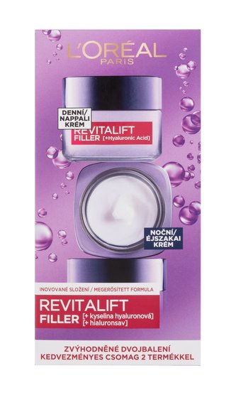 L'Oréal Paris Revitalift Filler HA denní pleťový krém Revitalift Filler HA 50 ml + noční pleťový krém Revitalift Filler HA 50 ml