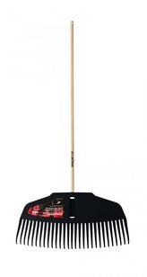 Hrábě švédské pevný plast 580 mm - s dřevěnou násadou 150 cm
