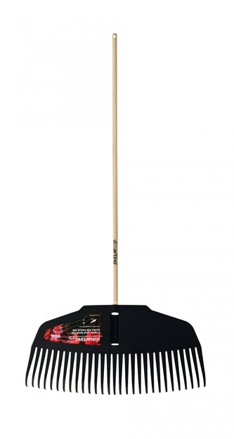 Hrábě švédské pevný plast 580 mm - s dřevěnou násadou 150 cm